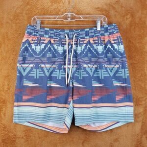 FAHERTY Mens Swimwear XL Blue Pull On Swim Trunks Thunder Voice Eagle BEACON 7"